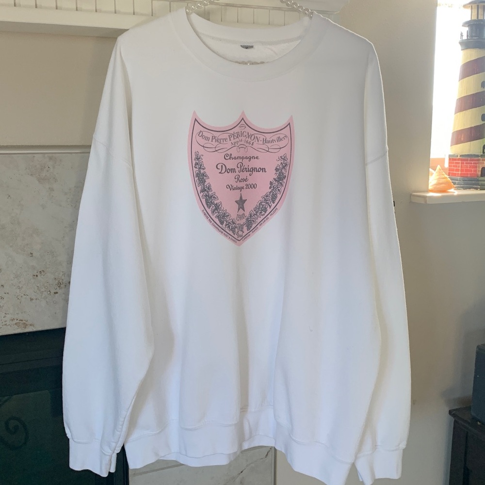 🍾CHAMPAGNE🍾OF THE STARS SWEATSHIRT Pink Dom🥂Perignon Graphic Size L